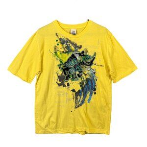 Ecko Unltd Men's Large Vinyl Rhino 3D Style Patch Short Sleeve T-shirt NWT